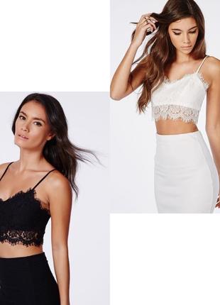 Кружевной топ бра бралетт кроп топ мереживний топ на бретелях missguided zara asos