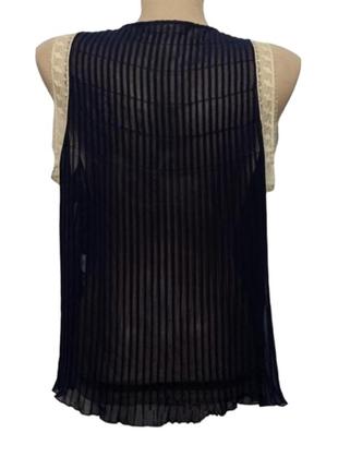 Шифоновая блуза плиссе с кружевом.2 фото
