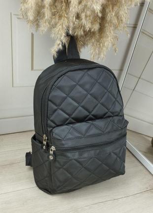 Стильный женский рюкзак тканевый черный1 фото