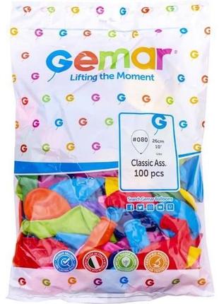 Повітряні кульки gemar a90/080 26 см 100 шт. асорті