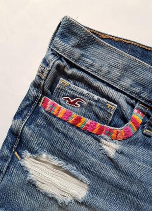 Стильні джинсові шорти з потертостями і рваностями,джинсові шорти hollister оригінал6 фото