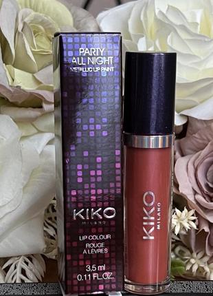 Party all night mettalic lip paint от kiko milano
супер-стойкая жидкп помада металлическим матовым финишем.