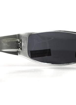 Очки защитные открытые global vision bad-ass-2 silver (gray), серые серебристой металлической оправе6 фото