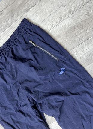 Puma vintage штаны l мужские на манжете темно-синие винтаж4 фото