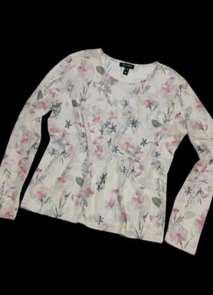 Стильная блуза сеточкой, в цветах.3 фото