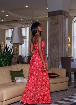 Вечернее платье макси, длинное платье в пол красного цвета.2 фото