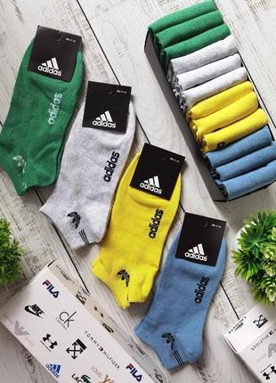 Чоловічі короткі шкарпетки adidas кольорові, шкарпетки чоловічі адідас різнокольорові