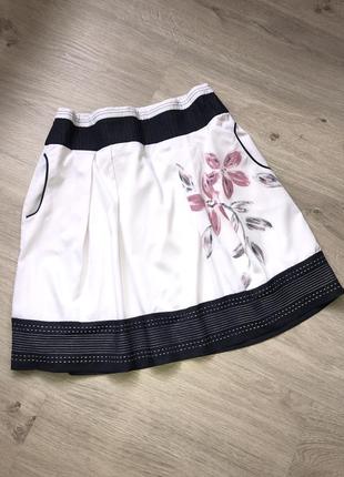 Очень красивая юбка  на подкладке. юбка с принтом. летняя юбка со складками, солнце клеш