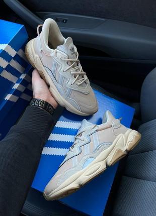 Мужские кроссовки adidas originals ozweego beige6 фото