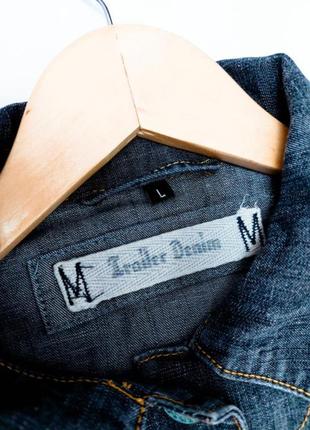 Женская джинсовая темная куртка на пуговицах от немецкого бренда trailer с карманами2 фото