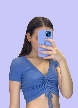 Бузковий топ в рубчик на зав‘язках в стилі cottagecore softcore goblincore y2k 2000 90 90’s