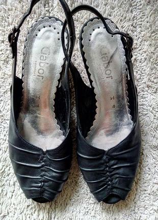 Кожаные босоножки сандалии черные кожа от gabor2 фото