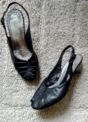 Шкіряні босоніжки сандалії чорні шкіра від gabor10 фото