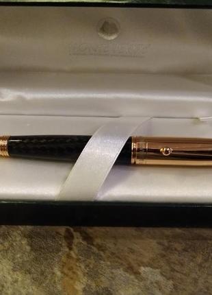 Ручка-роллер monteverde invincia rose gold with black carbon fiber rollerball pen (mv40061)2 фото