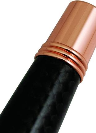 Ручка-роллер monteverde invincia rose gold with black carbon fiber rollerball pen (mv40061)9 фото