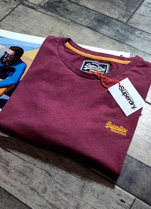 Чоловіча бавовняна модна вінтажна футболка superdry в боровому кольорі розмір s3 фото