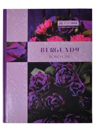 Канцелярська книга buromax boho chic a4 у клітинку 96 аркушів фіолетова (bm.2400-207)