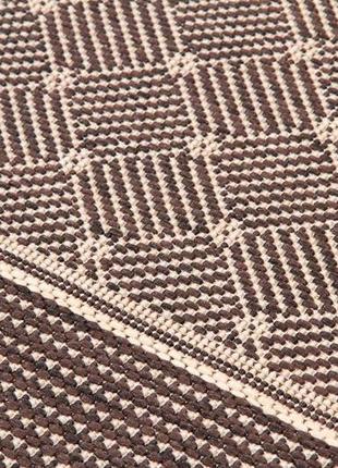 Ковровая дорожка безворсовая на резиновой основе karat flex 1944/91 0.80 м коричневый бежевый