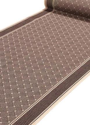 Ковровая дорожка безворсовая на резиновой основе karat flex 1944/91 0.80 м коричневый бежевый