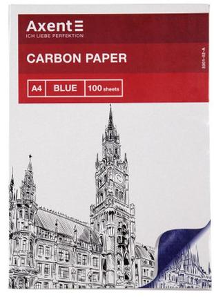 Бумага копировальная axent a4 100 листов, синий (3301-02-a)1 фото