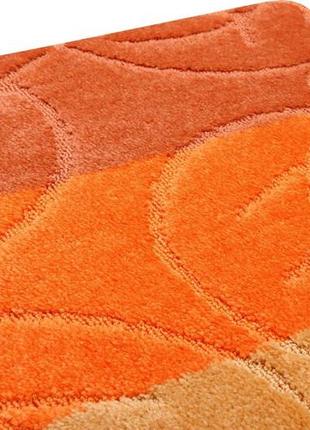 Набор ковриков для ванной и туалета relana elana 8331 50x80 + 50x40 см оранжевый6 фото
