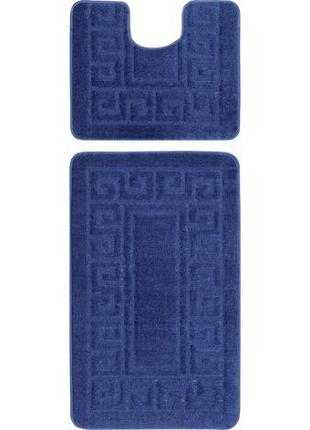Набор ковриков для ванной и туалета relana elana ethnic 60x100+60x50 см темно синий