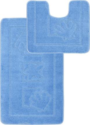 Набір килимків для ванної кімнати та туалету relana elana maritime 50x80 + 50x40 см темно блакитний2 фото