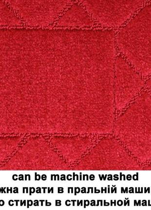 Набір килимків для ванної кімнати та туалету relana elana 8506 60x100 + 60x50 см бордовий червоний6 фото