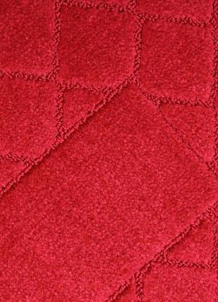 Набір килимків для ванної кімнати та туалету relana elana 8506 60x100 + 60x50 см бордовий червоний9 фото