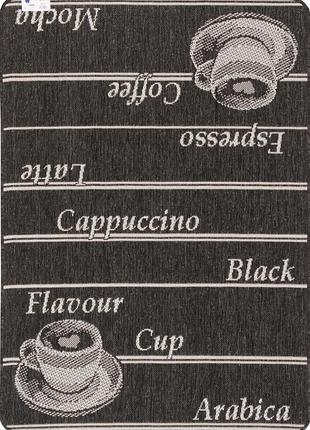 Ковер безворсовый на резиновой основе karat flex 1903/80 1.00x1.40 м прямоугольный черный серый