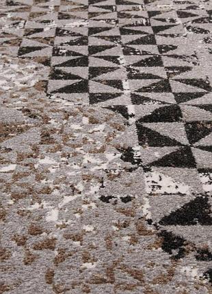 Ковровая дорожка безворсовая rubin optima 24450a grey/grey 1.50 м серый черный белый