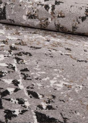 Ковровая дорожка безворсовая rubin optima 24450a grey/grey 1.50 м серый черный белый