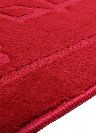 Набір килимків для ванної кімнати та туалету relana elana maritime 50x80 + 50x40 см бордовий червоний8 фото