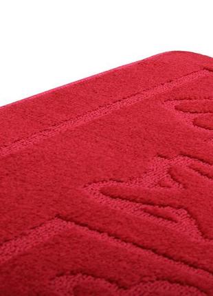 Набір килимків для ванної кімнати та туалету relana elana maritime 50x80 + 50x40 см бордовий червоний10 фото