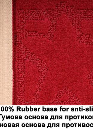 Набір килимків для ванної кімнати та туалету relana elana maritime 50x80 + 50x40 см бордовий червоний5 фото