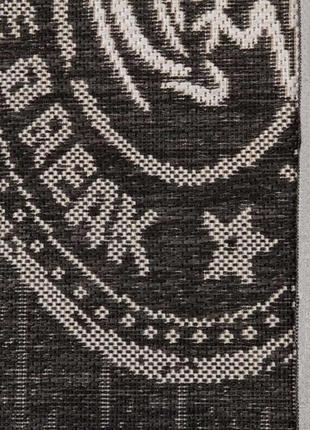 Килим безворсовий на гумовій основі karat flex 1905/80 0.67x2.00 м прямокутний чорний сірий6 фото