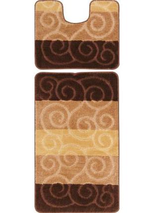 Набір килимків для ванної кімнати та туалету relana elana sile 50x80 + 50x40 см коричневий