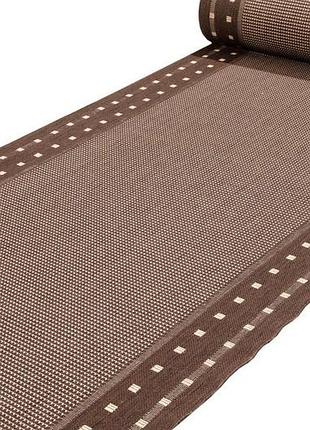 Ковровая дорожка безворсовая на резиновой основе karat flex 1963/91 1.50 м темно коричневый
