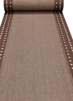 Ковровая дорожка безворсовая на резиновой основе karat flex 1963/91 1.50 м темно коричневый