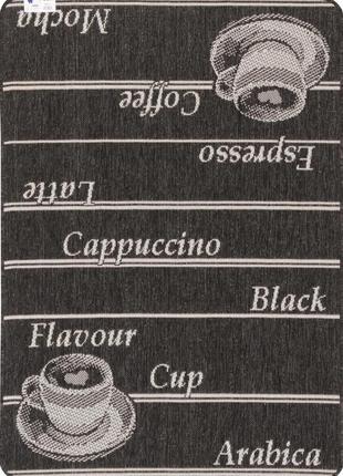 Ковер безворсовый на резиновой основе karat flex 1903/80 1.33x1.95 м прямоугольный черный серый