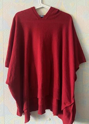 Шикарный свитер худи merino wool с капюшоном