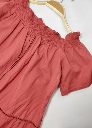 Блуза женская прямого кроя с короткими рукавами и открытыми плечами от бренда primark m s3 фото
