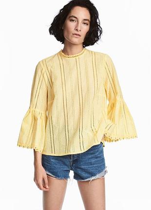 Блузка жіноча вишивка натуральна тканина  h&m