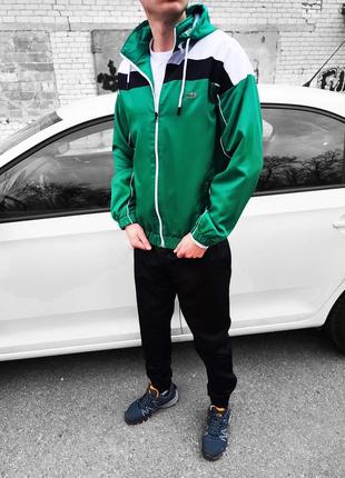 Чоловіча спортивна кофта вітровка lacoste зелена xxl