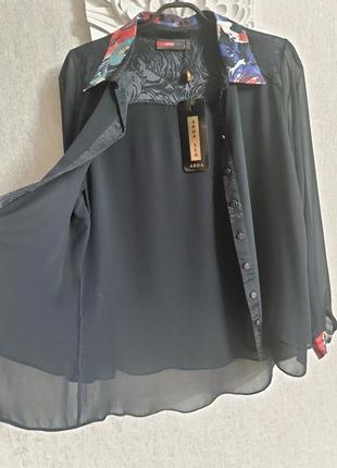 Блуза arda tex туреччина блузка шифоновая сорочка рубашка6 фото