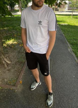 Чоловічий літній комплект шорти+футболка/якісний комплект  в чорно-білому кольорі на літо2 фото