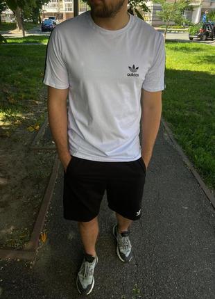 Чоловічий літній комплект шорти+футболка/якісний комплект  в чорно-білому кольорі на літо3 фото