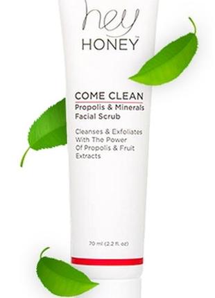 Скраб для обличчя з прополісом hey honey come clean facial scrub 70мл1 фото