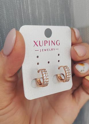 Серьги дорожка с камнями xuping медицинский сплав медицинское золото позота