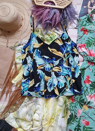 Літня майка блуза на бретелях тропіки